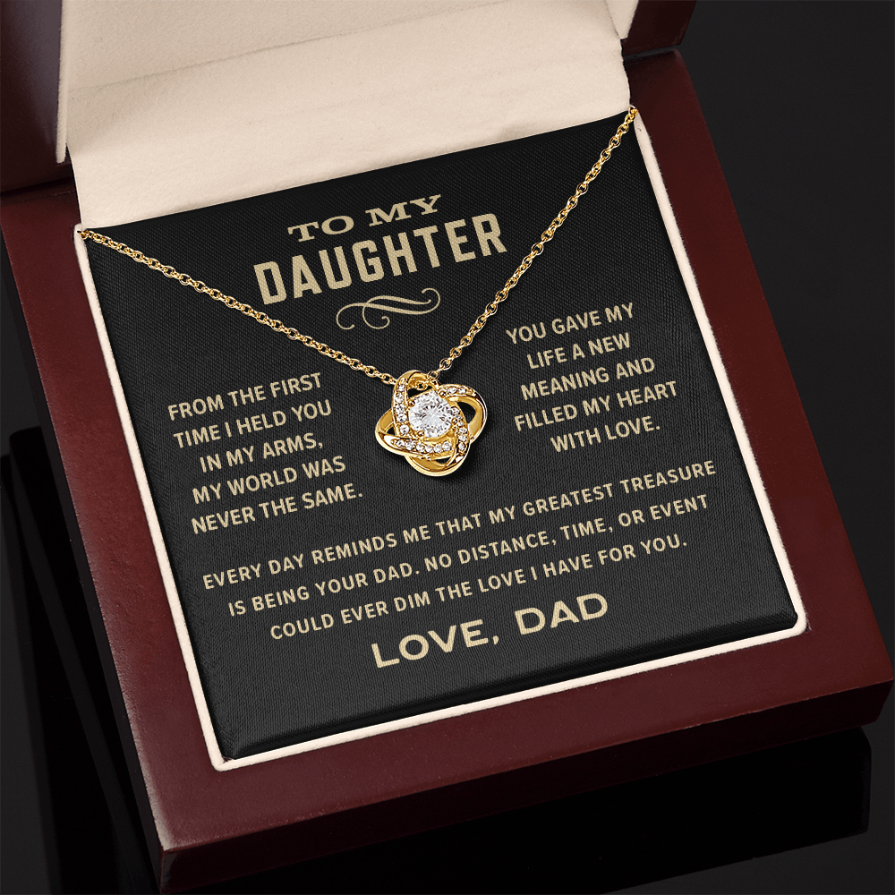 Love Knot Necklace, From Dad To Daughter, Greatest Treasure