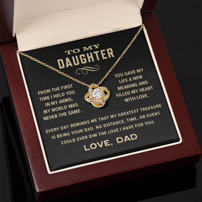 Love Knot Necklace, From Dad To Daughter, Greatest Treasure