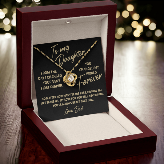 From Father To Daughter, You Changed My World Forever, Halo Pendant Necklace