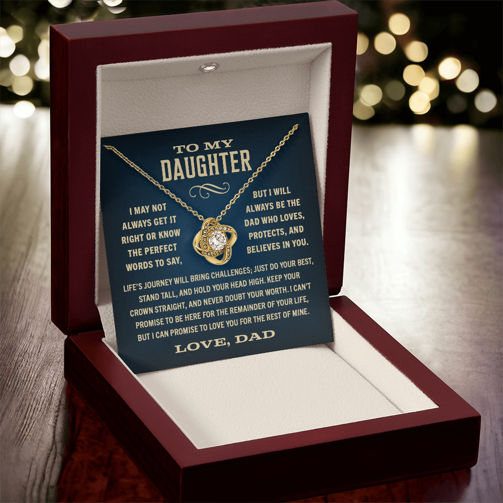 Gift For Daughter From Dad, "I Will Always Love You, Halo Pendant Necklace,