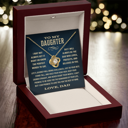 Gift For Daughter From Dad, "I Will Always Love You, Halo Pendant Necklace,