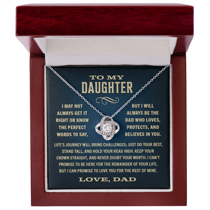 Gift For Daughter From Dad, "I Will Always Love You, Halo Pendant Necklace,