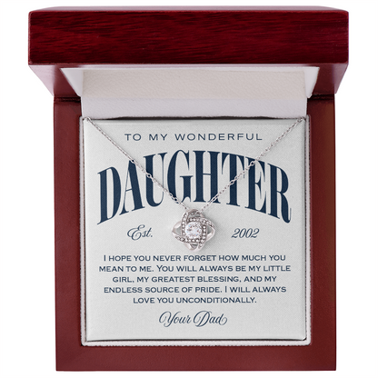 Halo Pendant Necklace, From Dad to Daughter, My Greatest Blessing