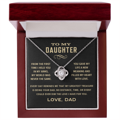 Love Knot Necklace, From Dad To Daughter, Greatest Treasure