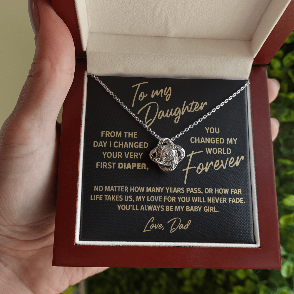 From Father To Daughter, You Changed My World Forever, Halo Pendant Necklace