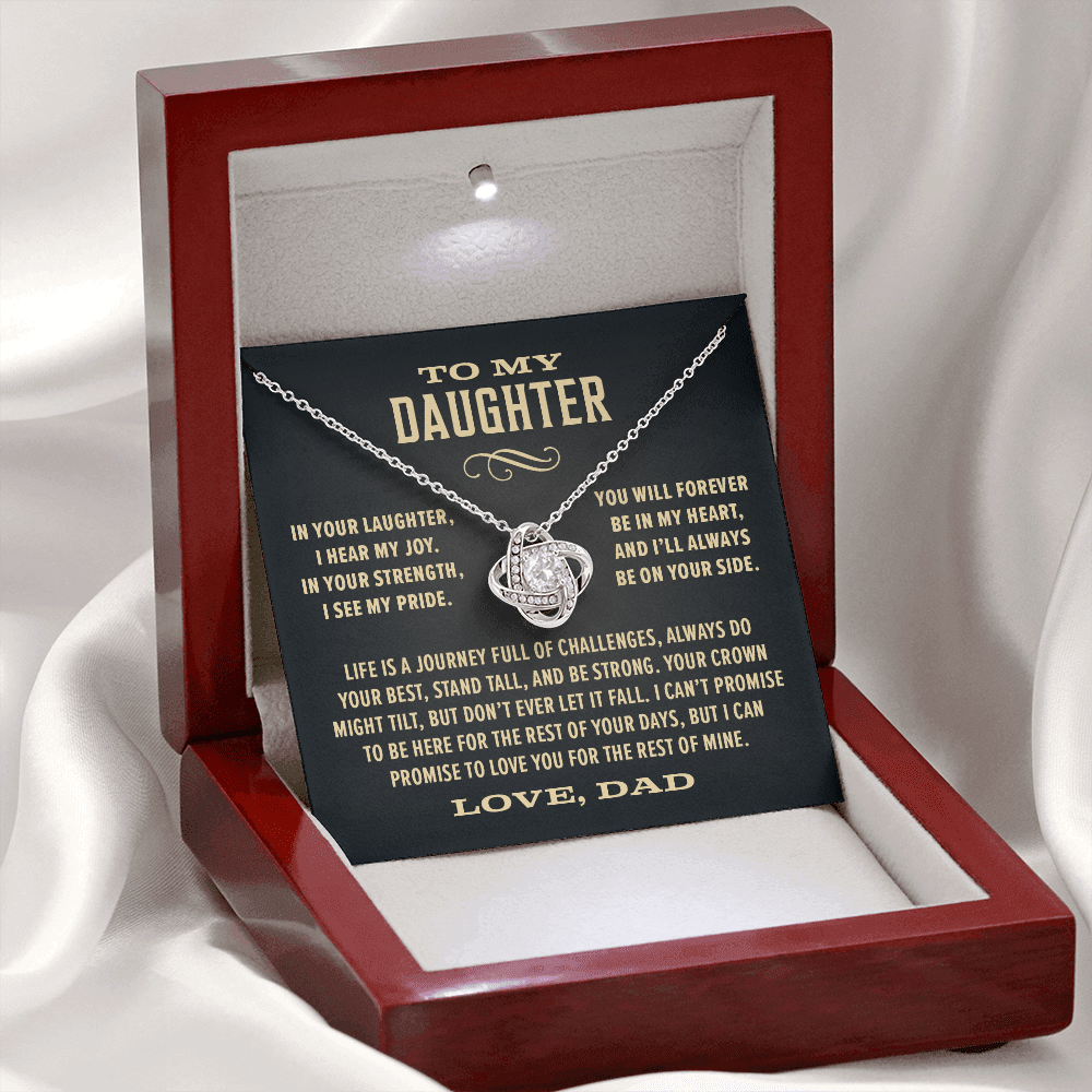 Gift For Daughter From Dad, "In Your Laughter, I Hear My Joy, Knot Necklace
