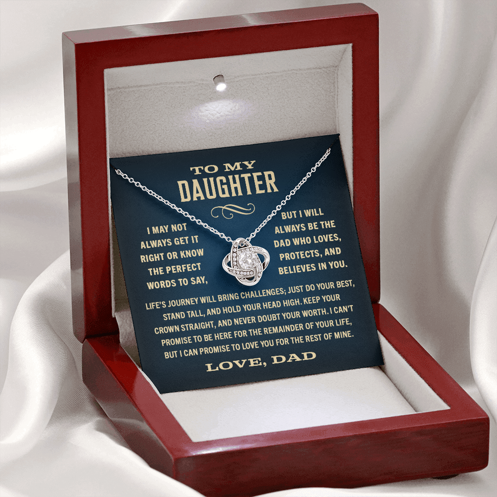 Gift For Daughter From Dad, "I Will Always Love You, Halo Pendant Necklace,