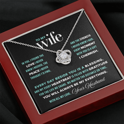 Love Knot Necklace, From Husband To Wife, You Will Always Be My Everything