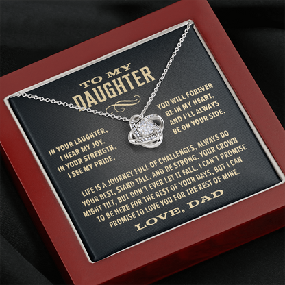 Gift For Daughter From Dad, "In Your Laughter, I Hear My Joy, Knot Necklace