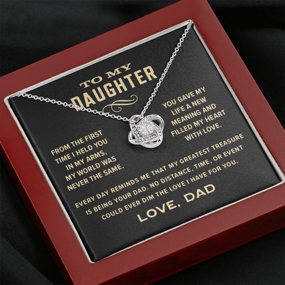 Love Knot Necklace, From Dad To Daughter, Greatest Treasure