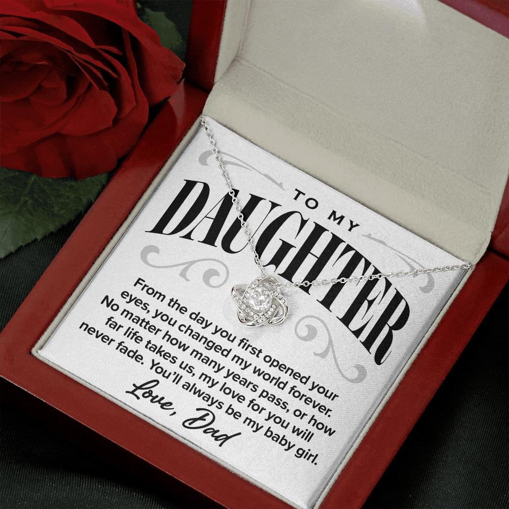 Love Knot Necklace, From Dad To Daughter, My Love Will Never Fade