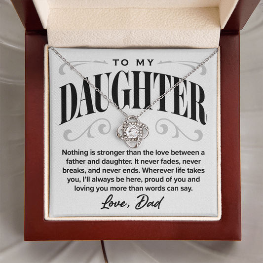 Love Knot Necklace, From Dad to Daughter, Proud of You
