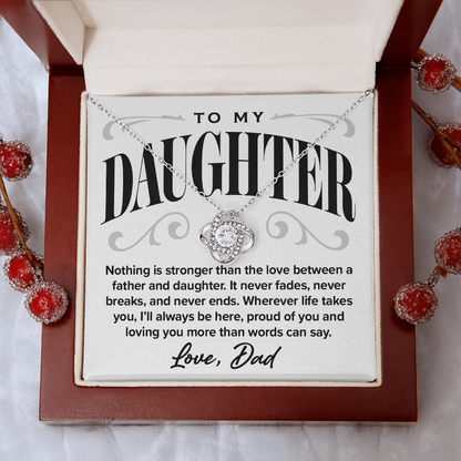 Love Knot Necklace, From Dad to Daughter, Proud of You