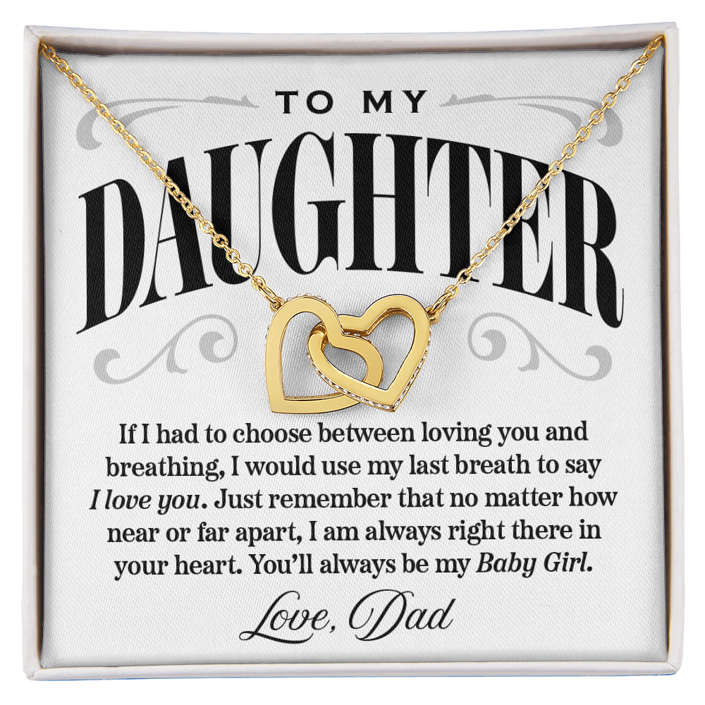 Interlocking Hearts Necklace, From Dad to Daughter, I Would Say I Love You