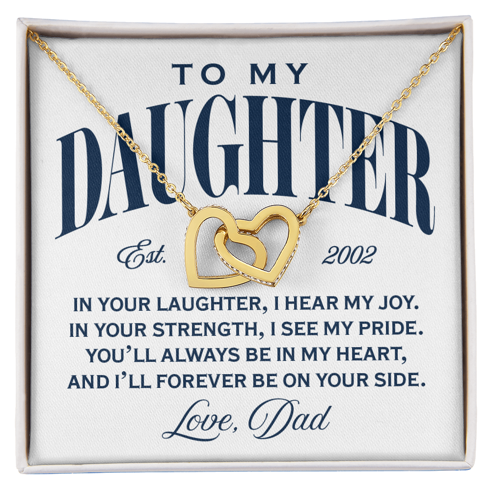 Interlocking Hearts Necklace, From Dad To Daughter, On Your Side