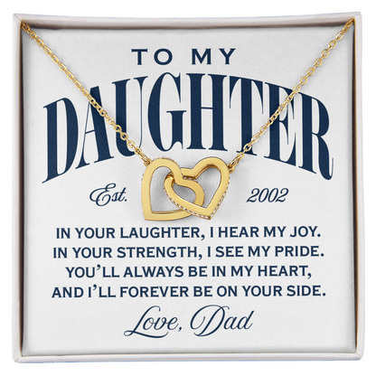 Interlocking Hearts Necklace, From Dad To Daughter, On Your Side