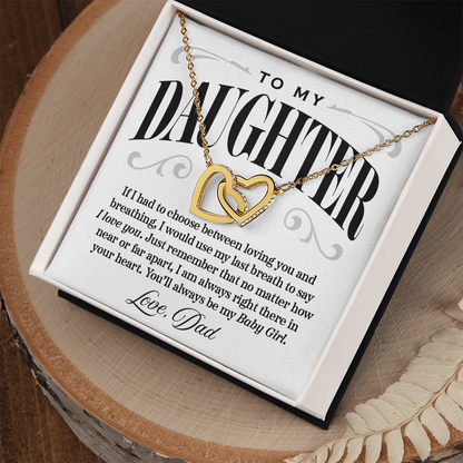 Interlocking Hearts Necklace, From Dad to Daughter, I Would Say I Love You