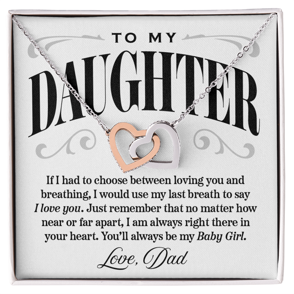 Interlocking Hearts Necklace, From Dad to Daughter, I Would Say I Love You