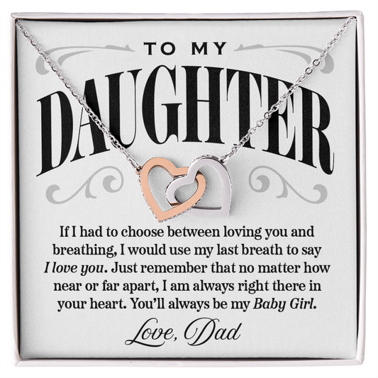 Interlocking Hearts Necklace, From Dad to Daughter, I Would Say I Love You