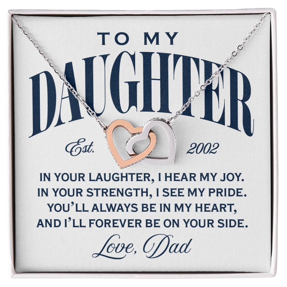 Interlocking Hearts Necklace, From Dad To Daughter, On Your Side
