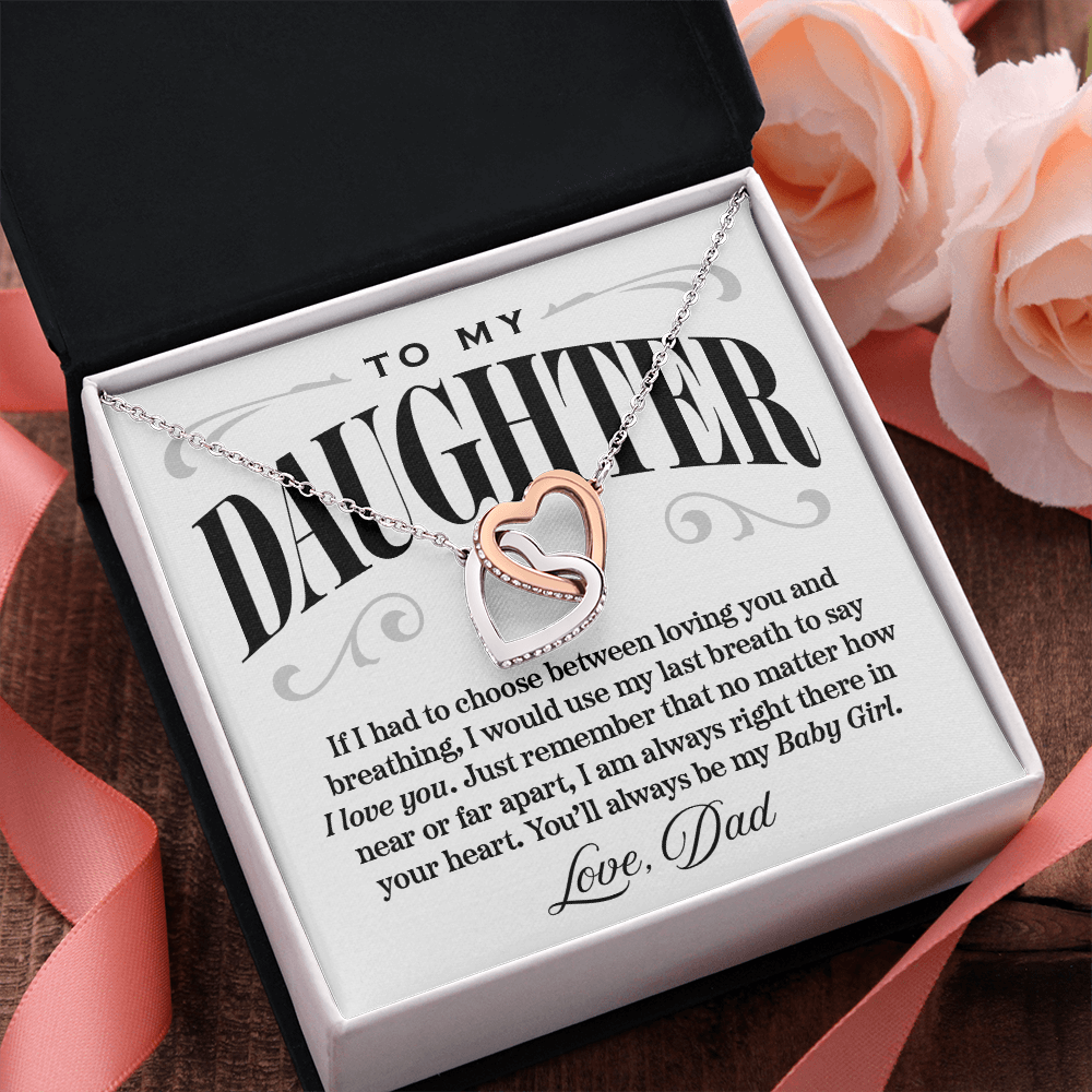 Interlocking Hearts Necklace, From Dad to Daughter, I Would Say I Love You