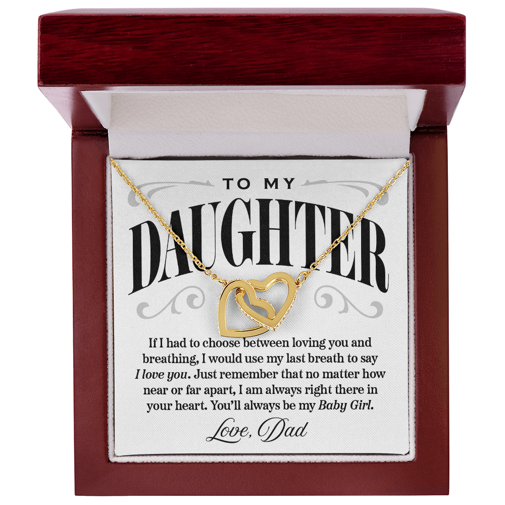 Interlocking Hearts Necklace, From Dad to Daughter, I Would Say I Love You