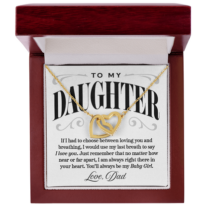 Interlocking Hearts Necklace, From Dad to Daughter, I Would Say I Love You