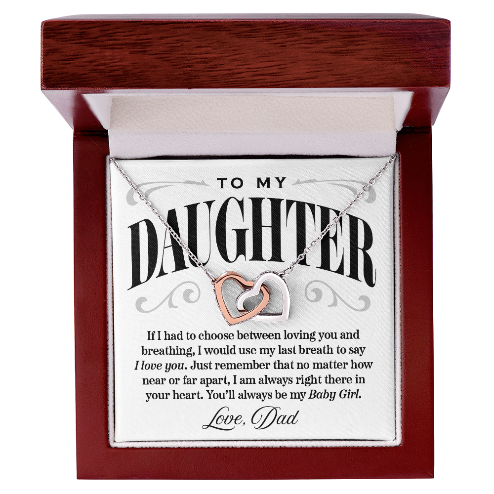 Interlocking Hearts Necklace, From Dad to Daughter, I Would Say I Love You