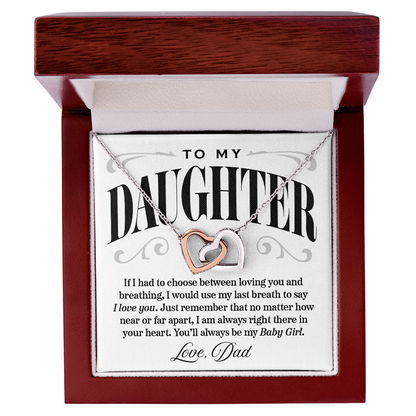 Interlocking Hearts Necklace, From Dad to Daughter, I Would Say I Love You