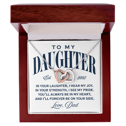 Interlocking Hearts Necklace, From Dad To Daughter, On Your Side
