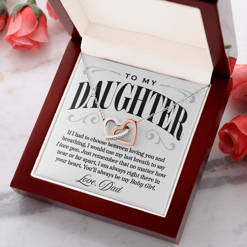 Interlocking Hearts Necklace, From Dad to Daughter, I Would Say I Love You