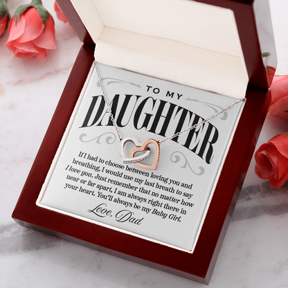 Interlocking Hearts Necklace, From Dad to Daughter, I Would Say I Love You