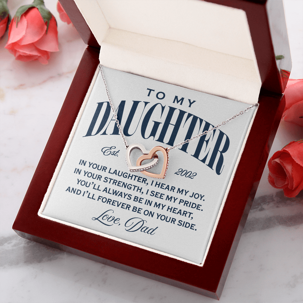 Interlocking Hearts Necklace, From Dad To Daughter, On Your Side