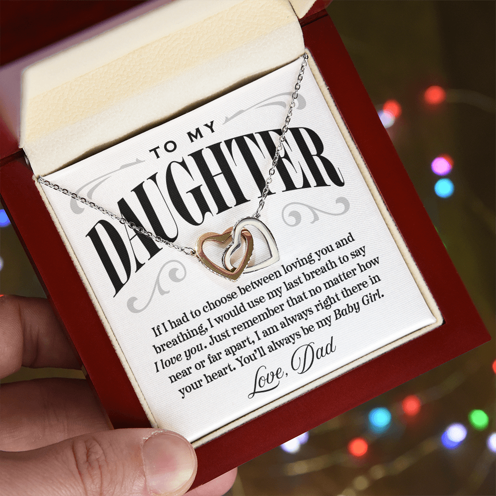 Interlocking Hearts Necklace, From Dad to Daughter, I Would Say I Love You