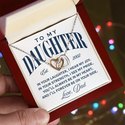 Interlocking Hearts Necklace, From Dad To Daughter, On Your Side