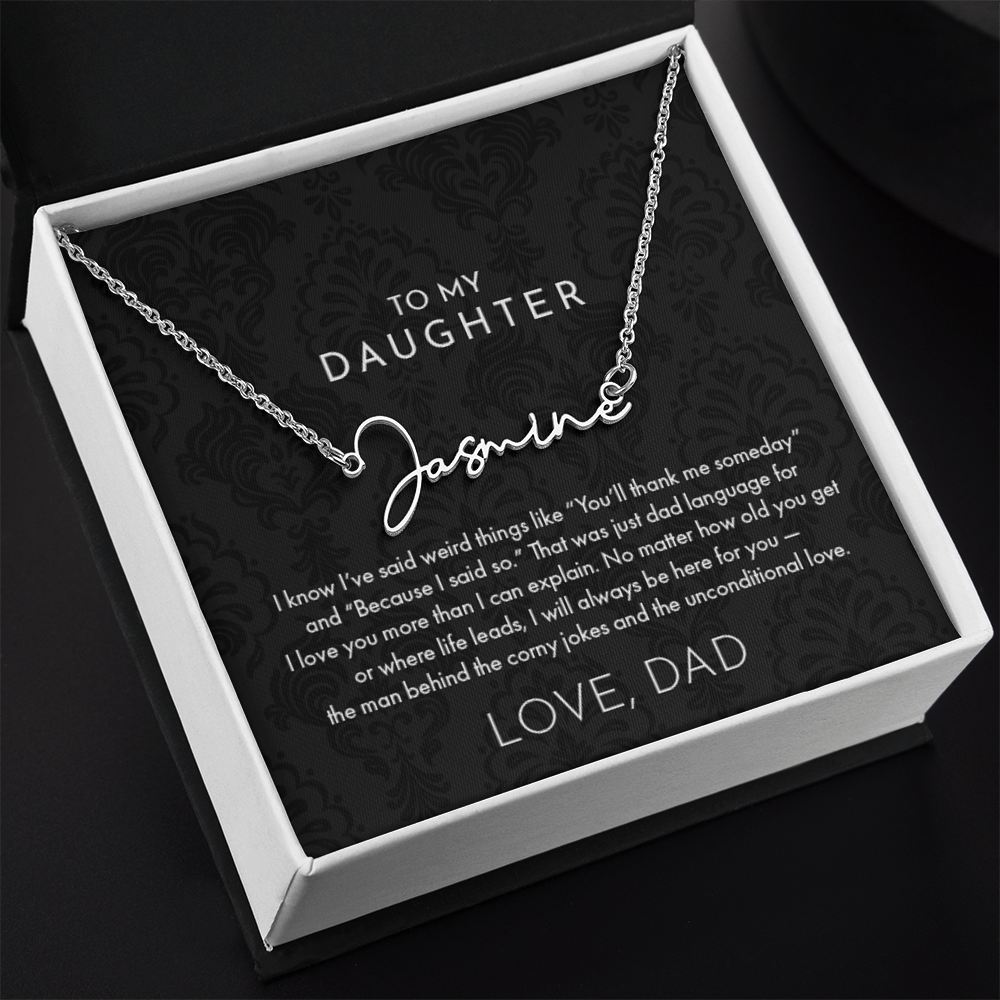 Dad to Daughter, Name Necklace