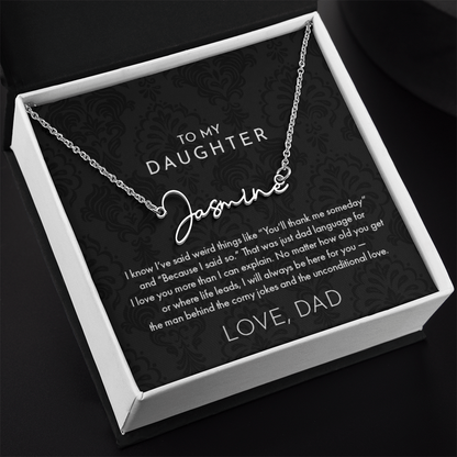 Dad to Daughter, Name Necklace