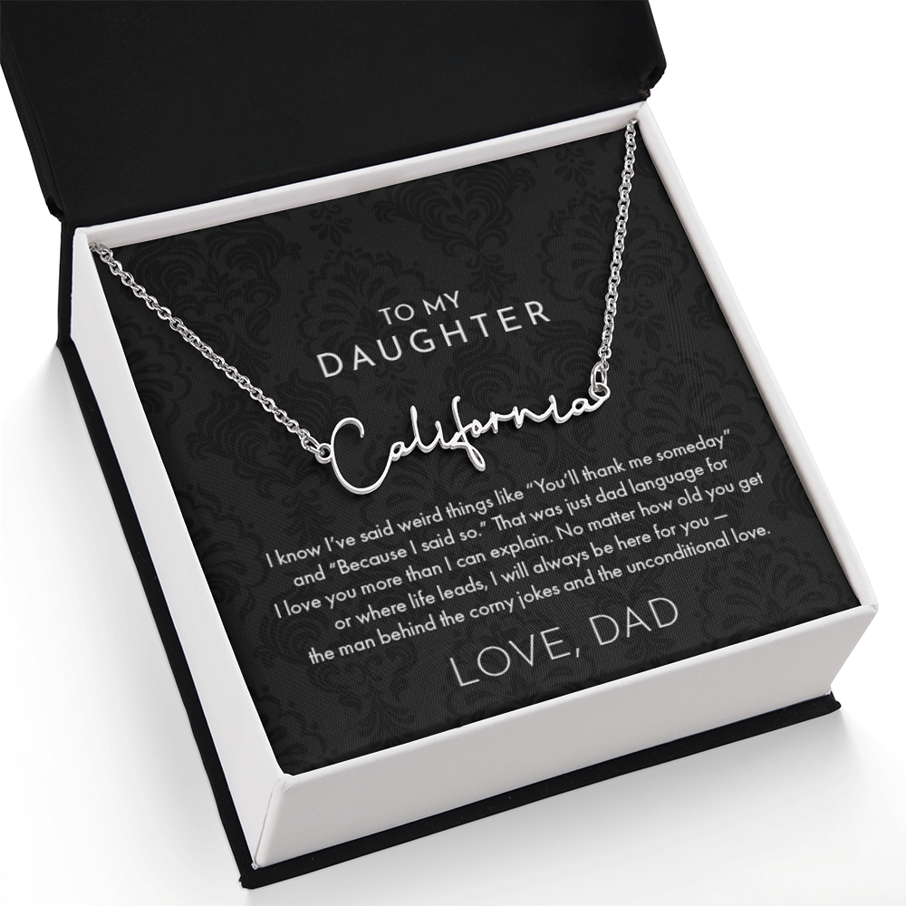 Dad to Daughter, Name Necklace