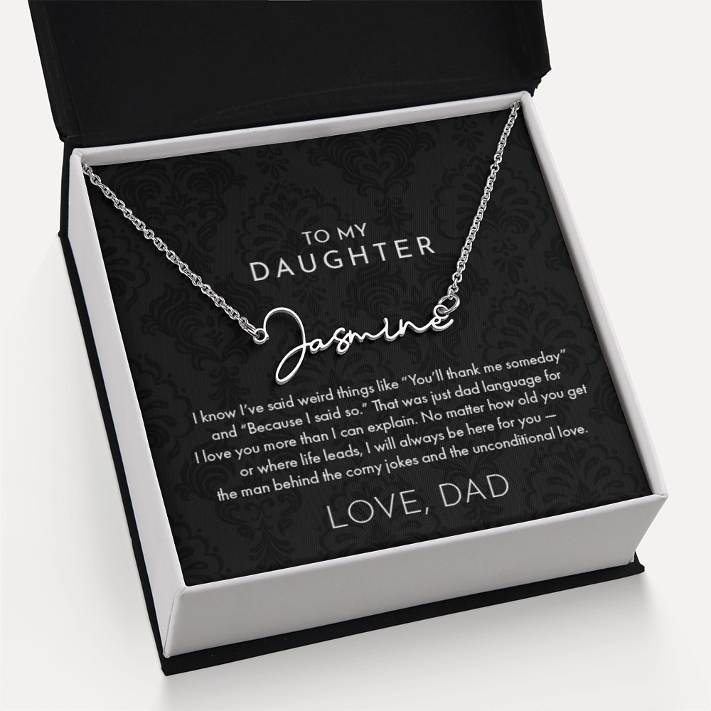 Dad to Daughter, Name Necklace