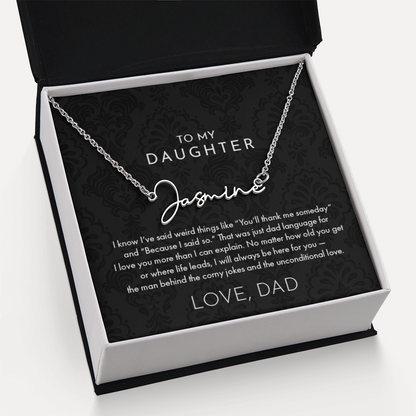 Dad to Daughter, Name Necklace