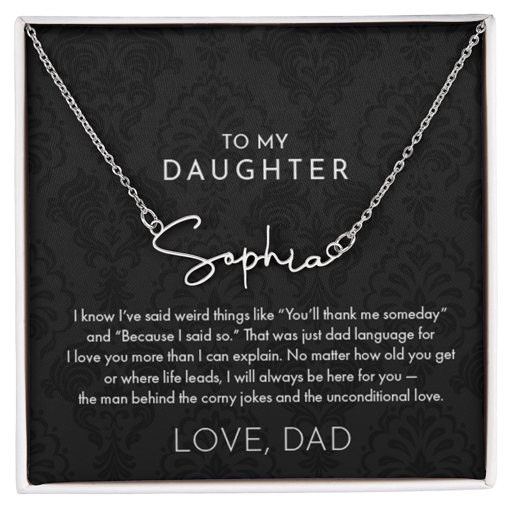Dad to Daughter, Name Necklace