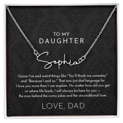 Dad to Daughter, Name Necklace
