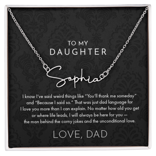 Dad to Daughter, Name Necklace