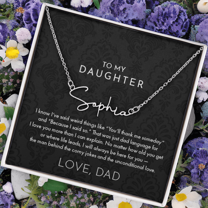 Dad to Daughter, Name Necklace
