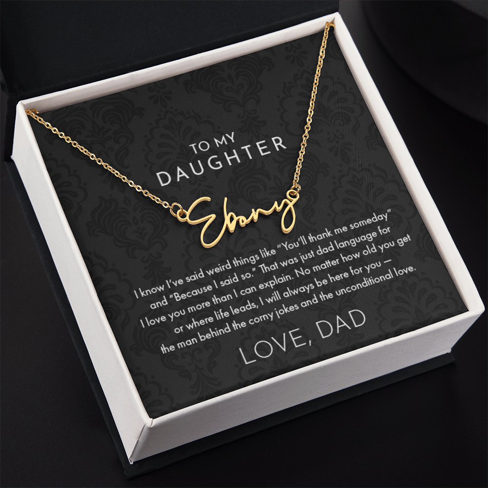 Dad to Daughter, Name Necklace