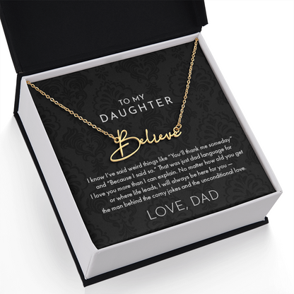 Dad to Daughter, Name Necklace