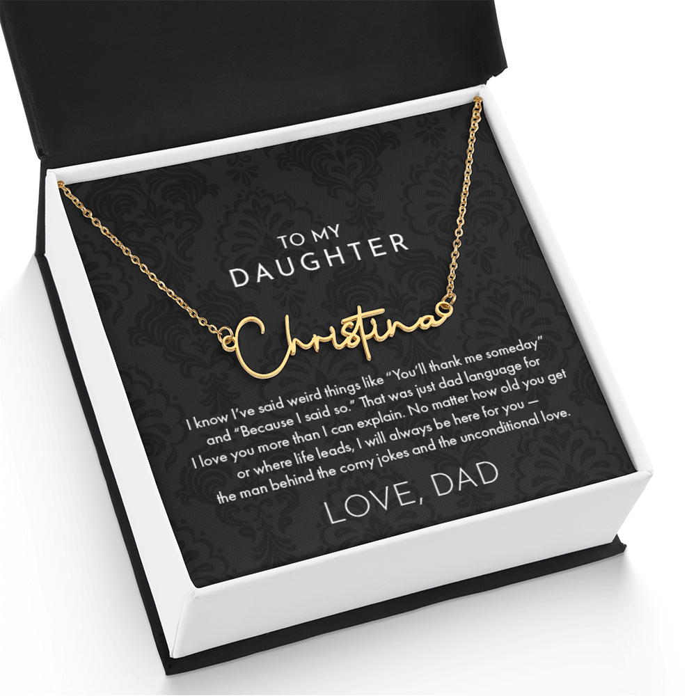 Dad to Daughter, Name Necklace