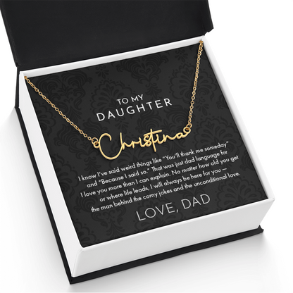 Dad to Daughter, Name Necklace