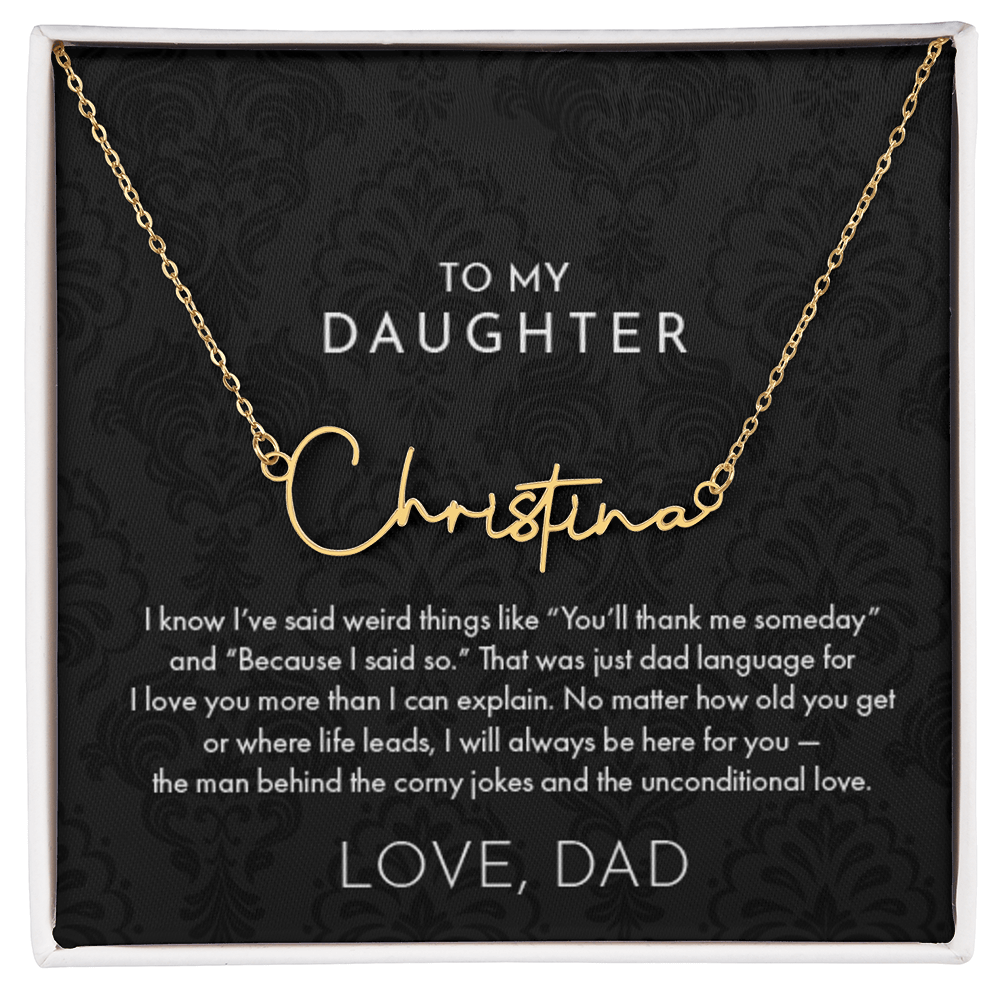 Dad to Daughter, Name Necklace