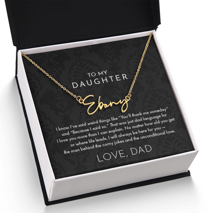 Dad to Daughter, Name Necklace